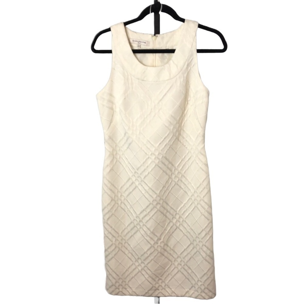 Evan Picone Off White Sleeveless Lined Summer Dress‎ 6